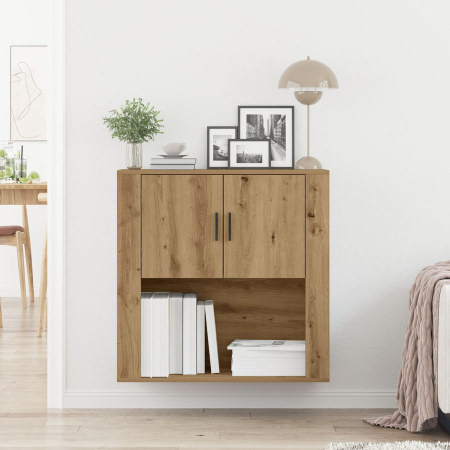 Wandkast 80X33X80 Cm Spaanplaat Artisan eiken