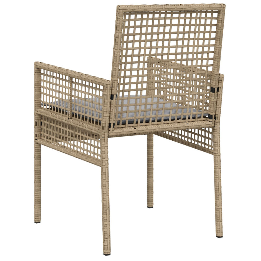 Tuinstoelen 2 Stuks Met Kussens Poly Rattan Gemengd beige en lichtgrijs