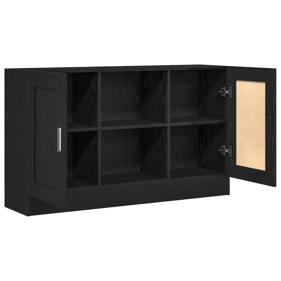 Zwart Eiken Sideboard 120X30,5X70 Cm Van Geengineerd Hout