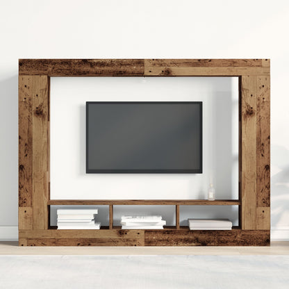 Tv Kast Muurbevestigd 152X22X113 Cm Oud Hout