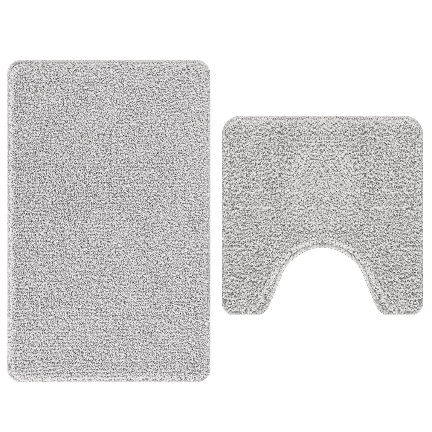 2-Delige Badmatset Polypropyleen Antislip Grijs
