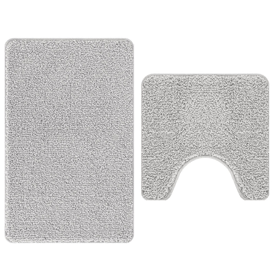 2-Delige Badmatset Polypropyleen Antislip Grijs