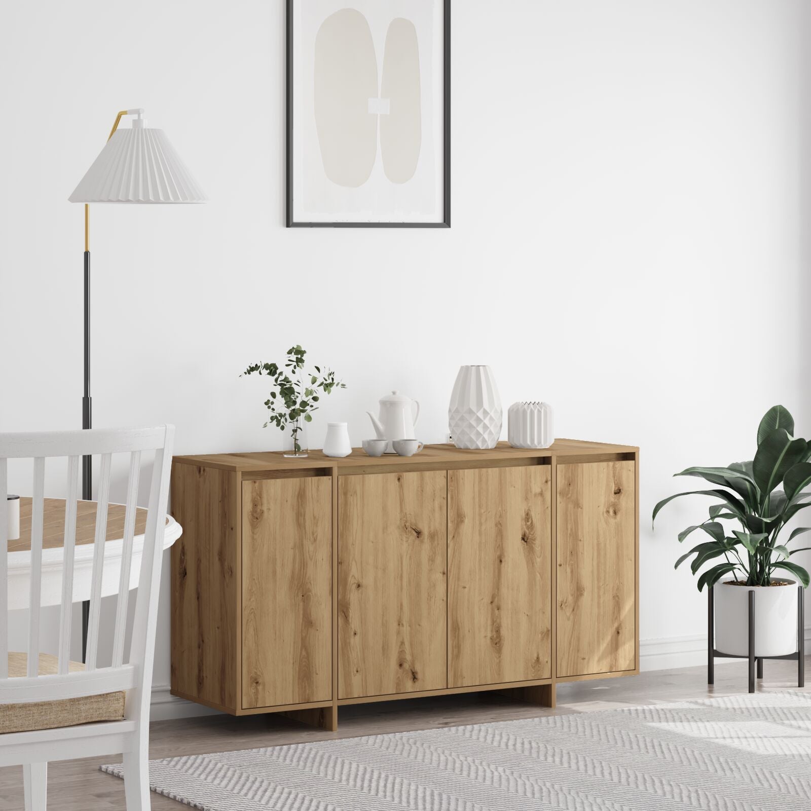 Eiken Dressoir Artisan Eiken Hout Composiet 135 X 41 X 75 Cm