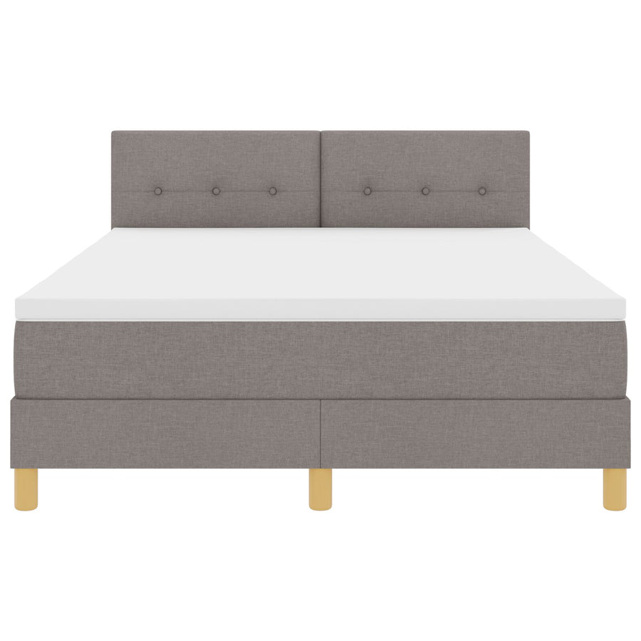Boxspringbed Met Matras Stof Taupe 140 x 200 cm Knoop tufted
