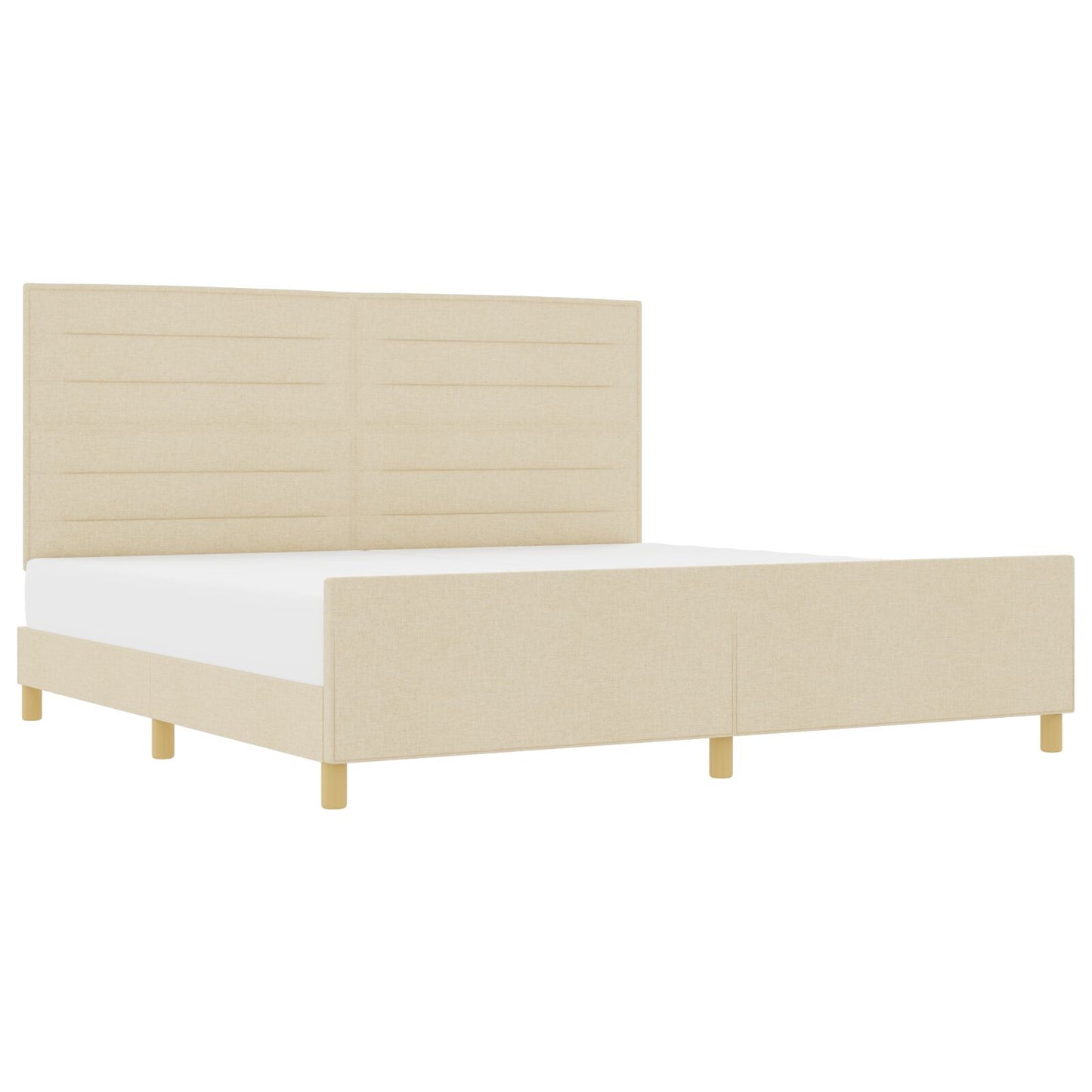 Crème Stoffen Bedframe 200X200 Cm Crème