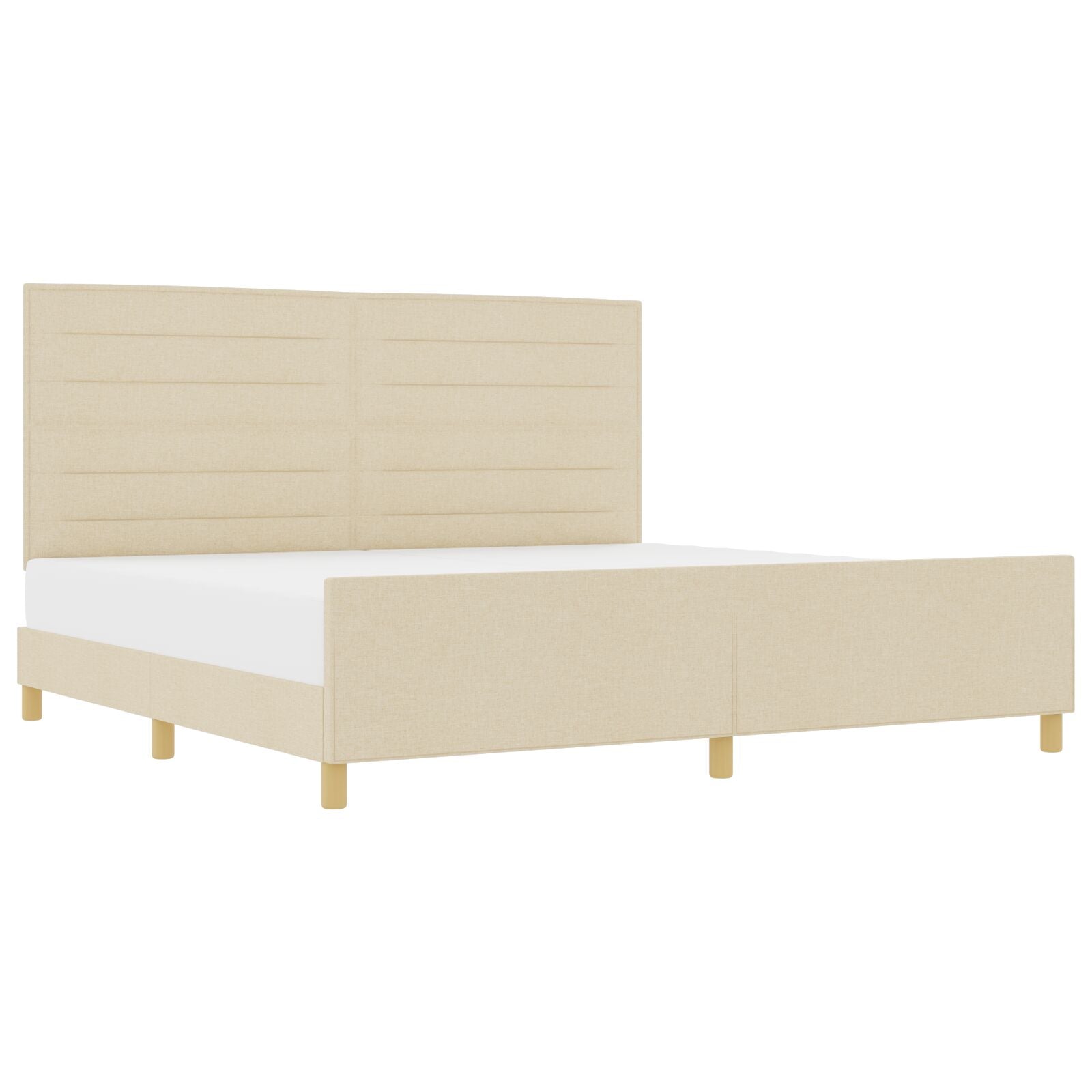 Crème Stoffen Bedframe 200X200 Cm Crème