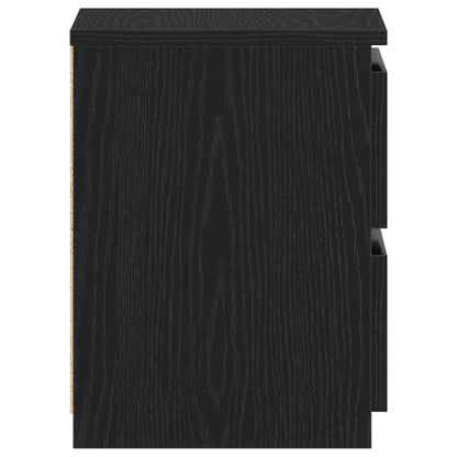 Nachtkastjes Met Lades 2 Stuks 30X30X40 Cm Zwart eiken
