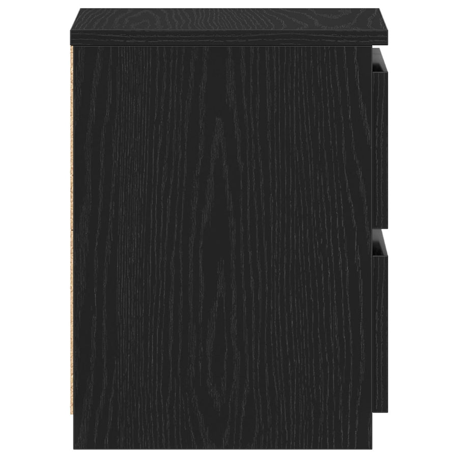 Nachtkastjes Met Lades 2 Stuks 30X30X40 Cm Zwart eiken