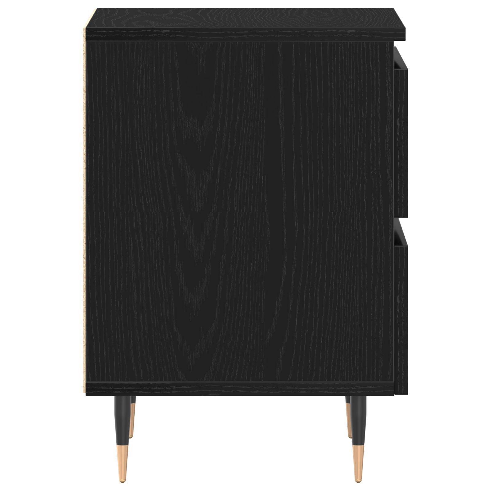 Bedside Cabinets 2 St Black Oak 40X35X50 Cm Gefabriceerd Hout