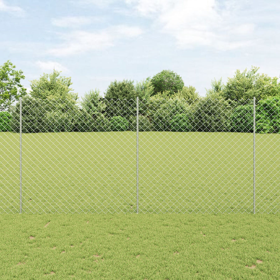Kettinghek Met 20 U-Paaltjes Zilver 1,6X10 M Staal