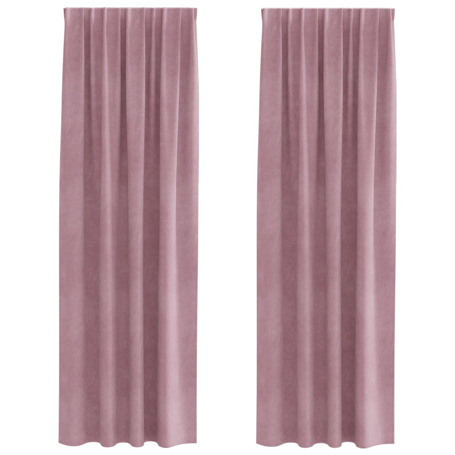 Zwarte Gordijnen Met Bovenband 2 Stuks Velours Donkerroze 140 x 260 cm met ingenaaid tape
