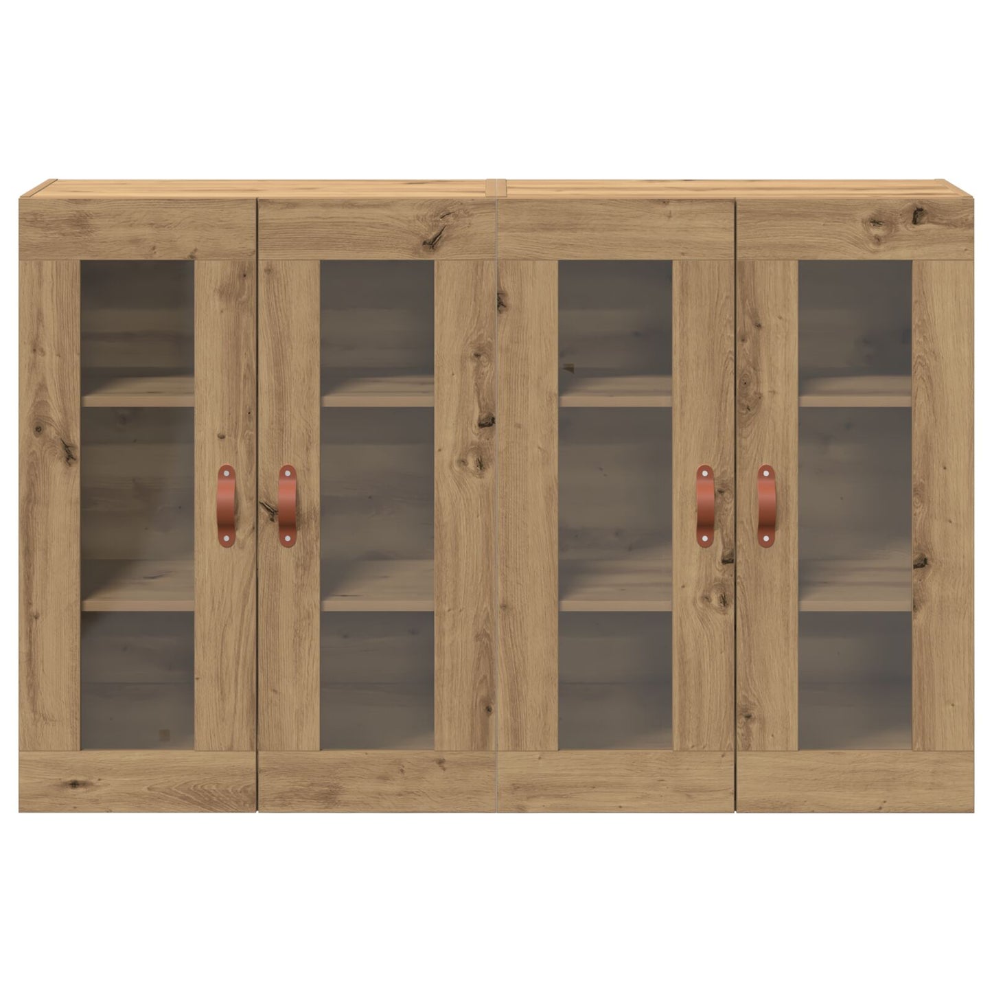 Wandkast Set Van 2 Artisan Eiken Massief Eikenhout