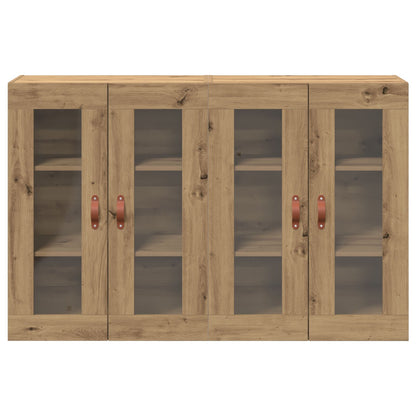 Wandkast Set Van 2 Artisan Eiken Massief Eikenhout