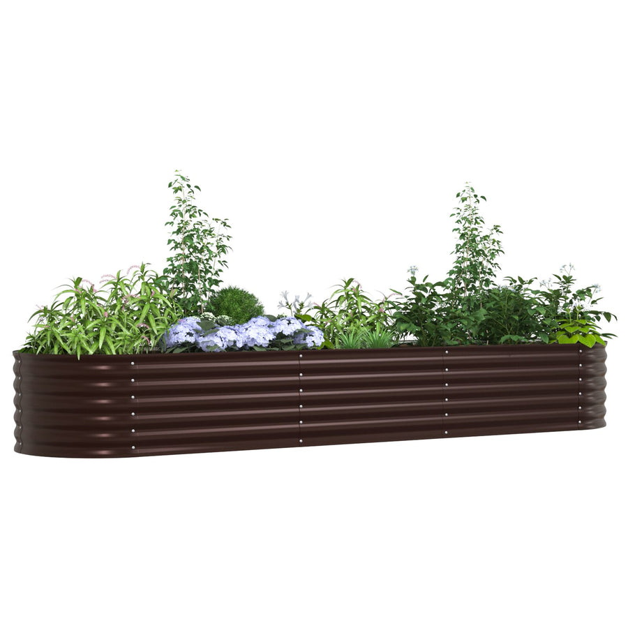 Tuin Verhoogd Bed Gegalvaniseerd Staal 320 x 80 x 44 cm Bruin