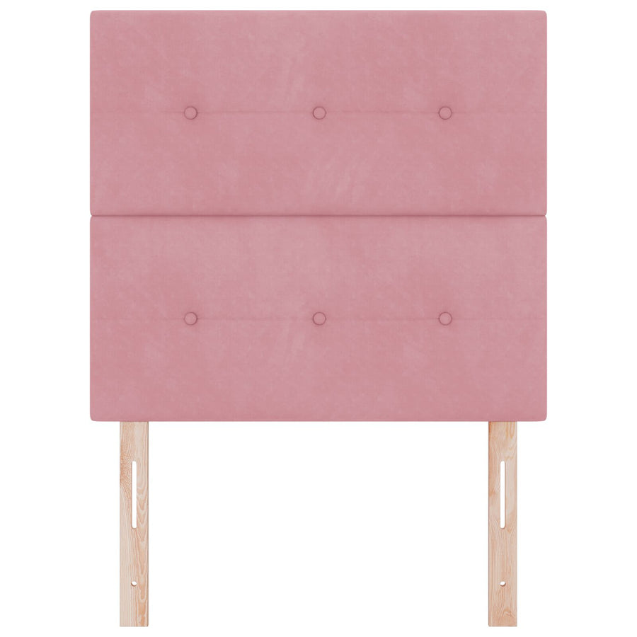 Hoofdbord Met Knopen Tufted Fluweel Roze 90 cm Hoog hoofdbord