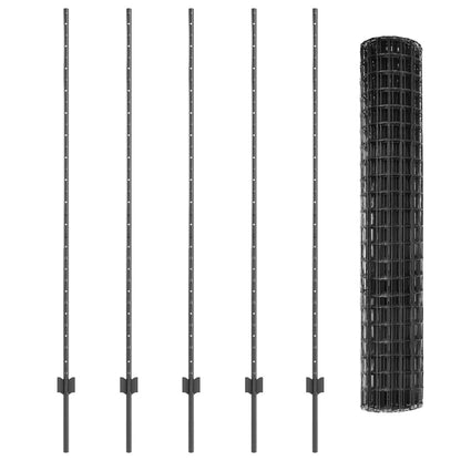 Grijze Euro Hek Set Verpakking Van 2 Grijs Metaal Met Pvc Coating