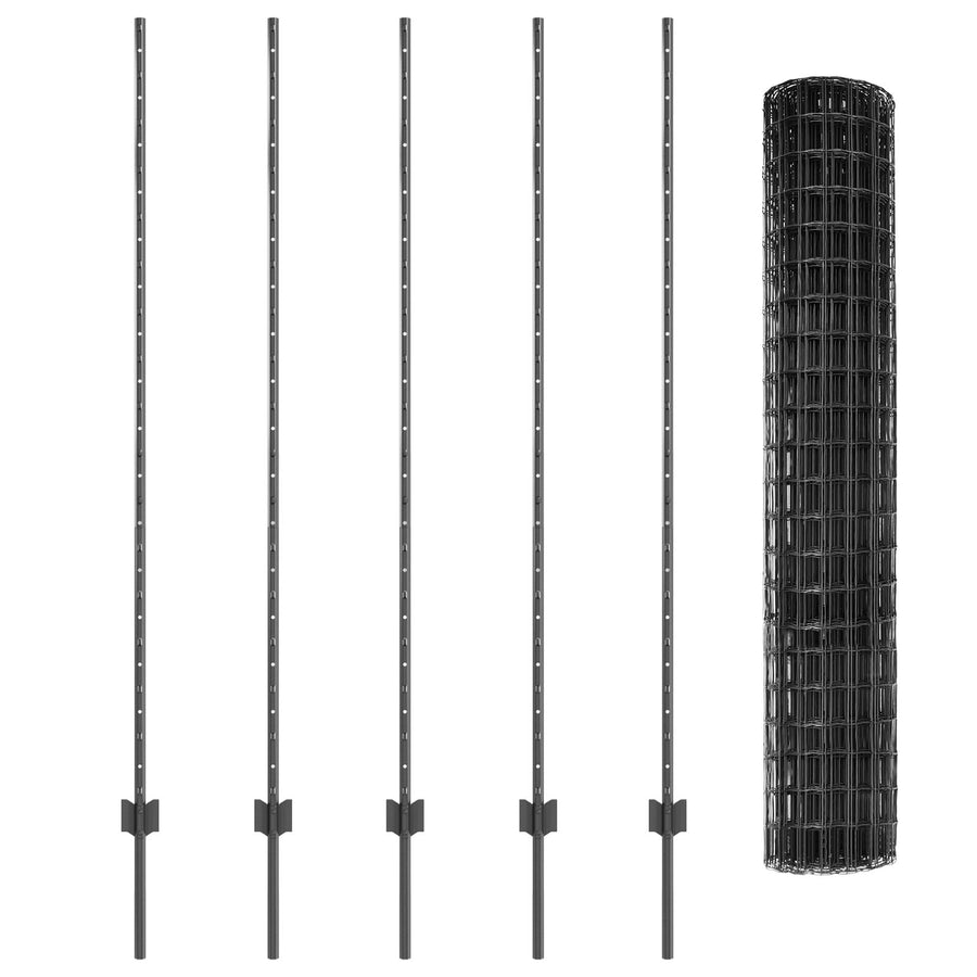 Grijze Euro Hek Set Verpakking Van 2 Grijs Metaal Met Pvc Coating