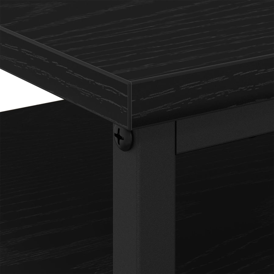 Nachtkastjes 2 Stuks Zwart Eiken 44X45X60 Cm Bewerkt Hout