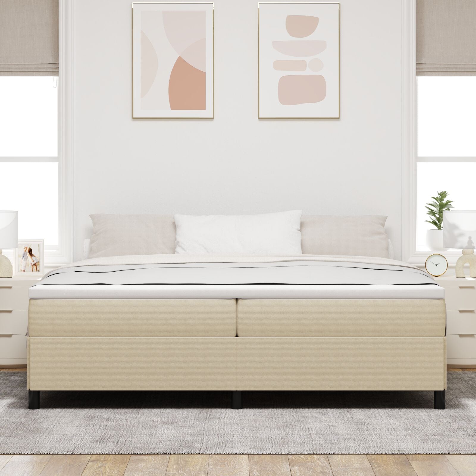 Bedframe Lichtgroen Grijs Corduroy Stof Licht groen grijs 200 x 200 cm