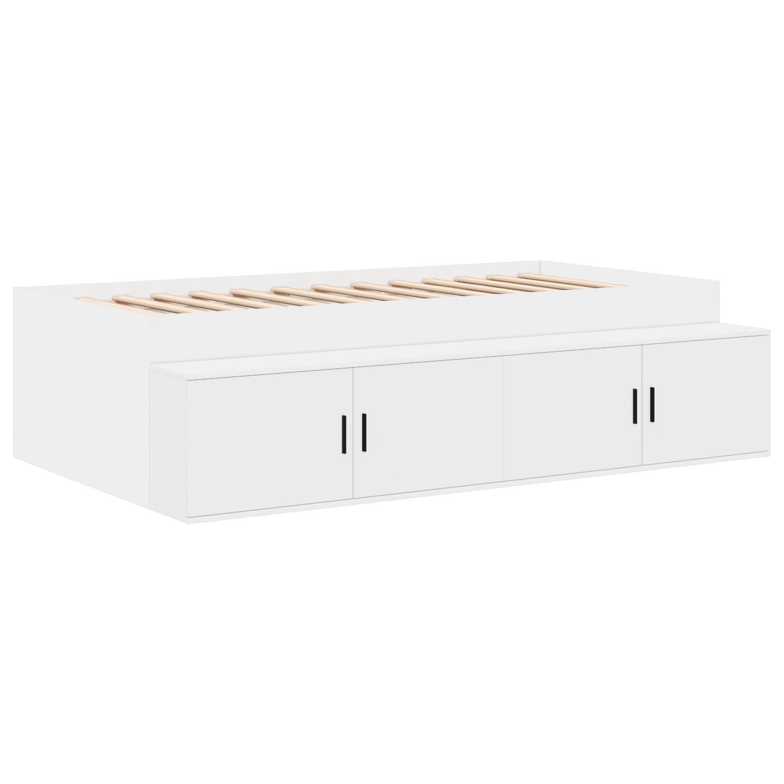 Opbergbedframe Wit 75X190 Cm Artisanaal Eiken