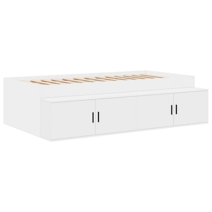 Opbergbedframe Wit 75X190 Cm Artisanaal Eiken