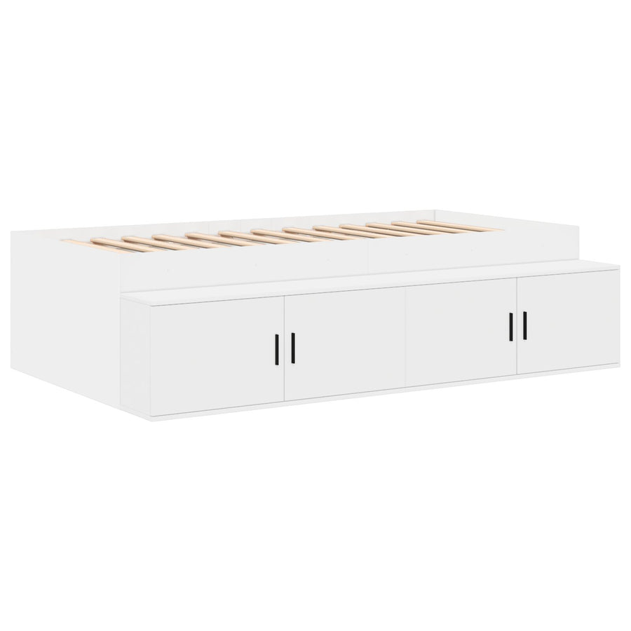 Opbergbedframe Wit 75X190 Cm Artisanaal Eiken