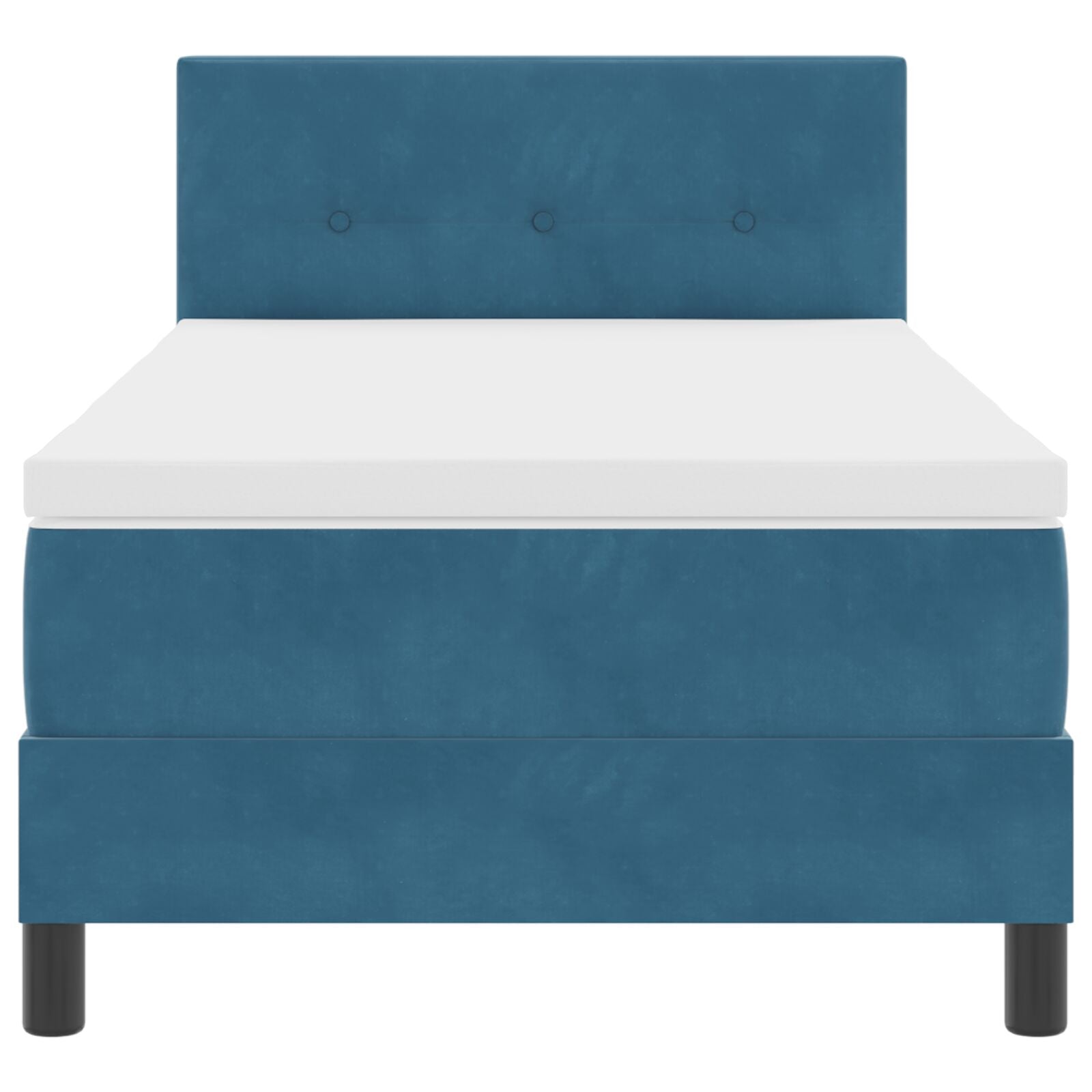Boxspringbed Met Matras Donkerblauw Eenpersoons Fluweel Blauw