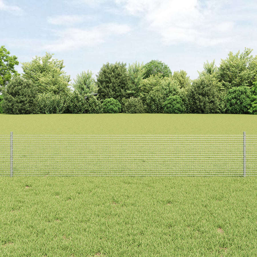 Gelaste Draadomheining Met 11 U Palen Zilver 0.4X25 M Staal