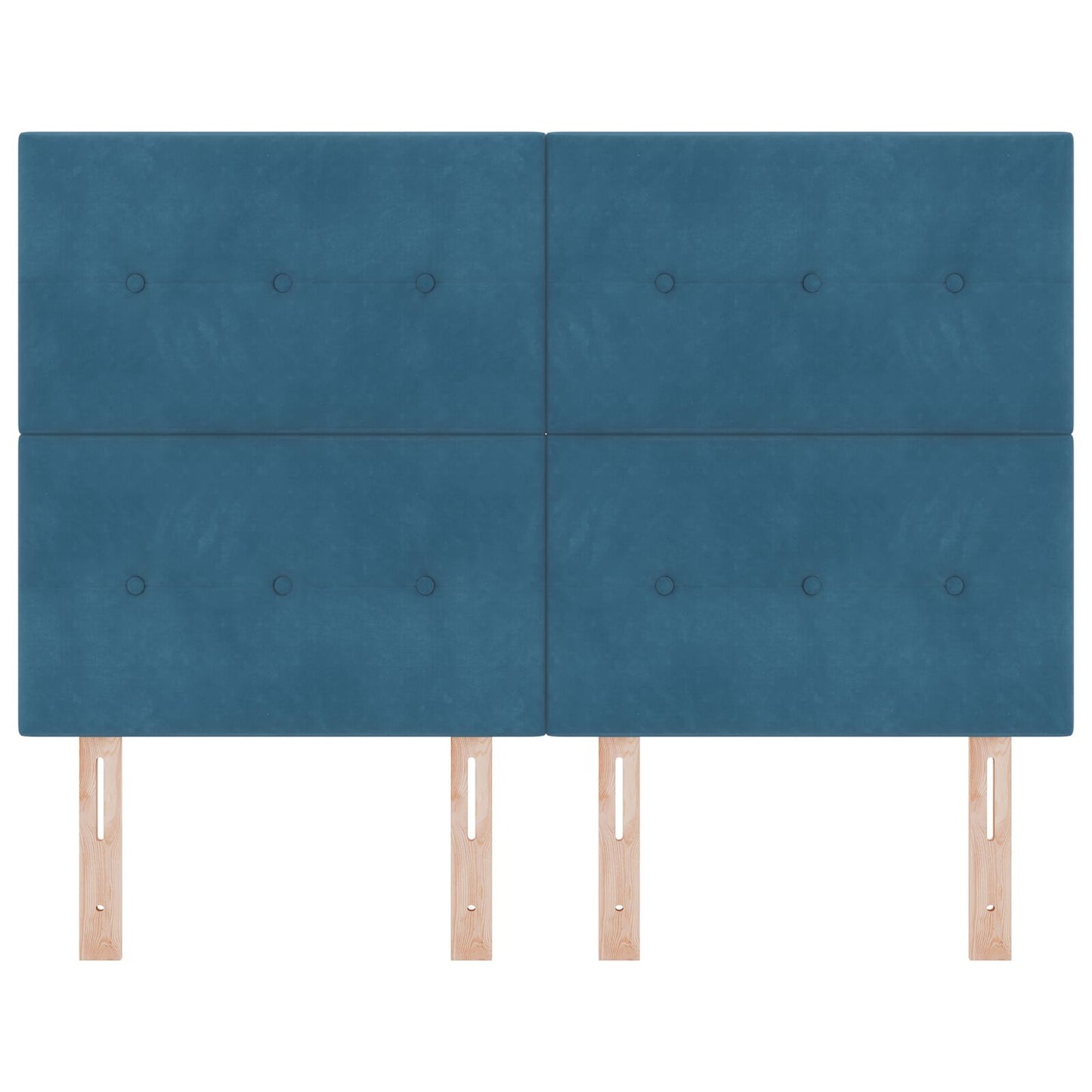 Hoofdbord Knopge Tufted 140 Cm Velvet Donkerblauw 144 cm Hoog hoofdbord