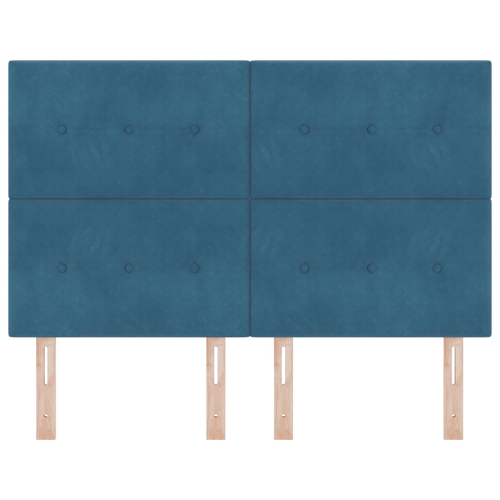 Hoofdbord Knopge Tufted 140 Cm Velvet Donkerblauw 144 cm Hoog hoofdbord
