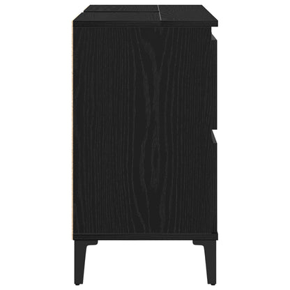 Badmeubel Zwarte Eik 80X33X60 Cm Gelaagd Hout