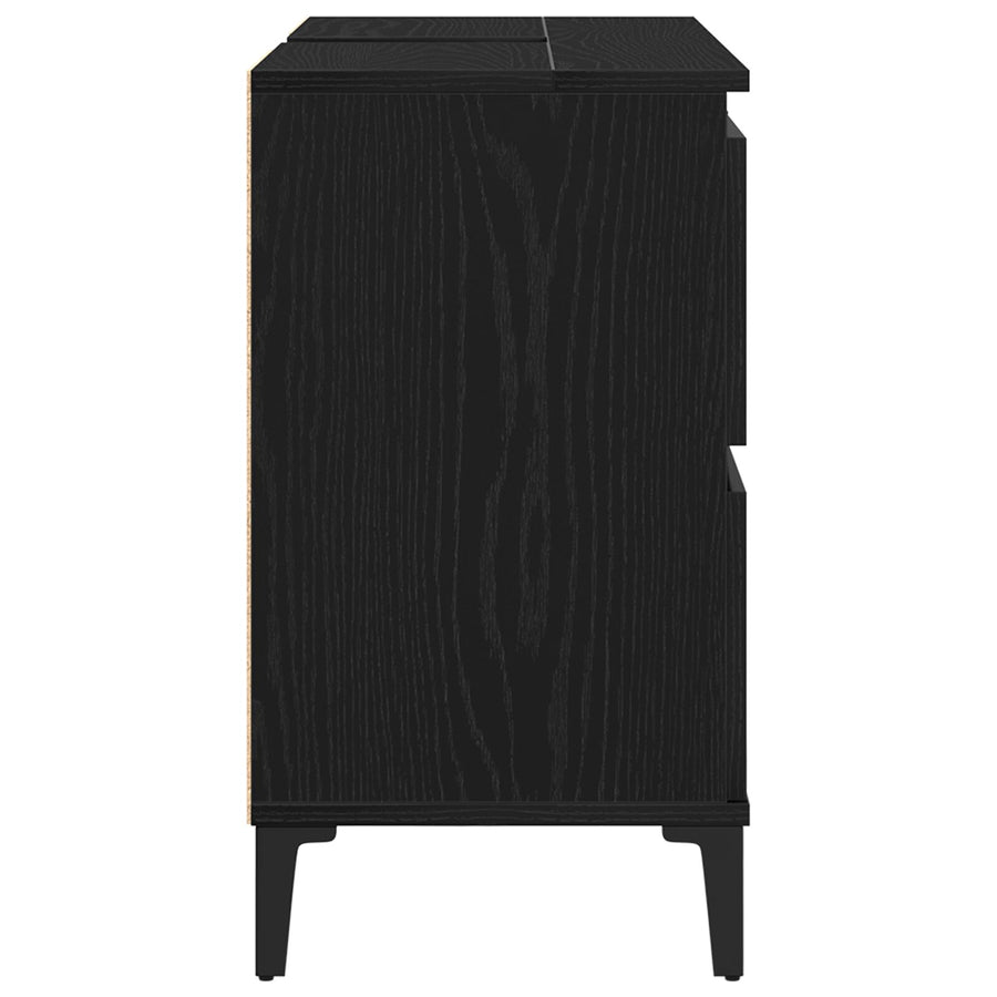 Badmeubel Zwarte Eik 80X33X60 Cm Gelaagd Hout