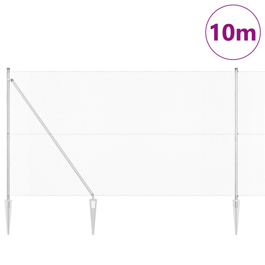 Gelaste Draadhek Met 7 Spijkerpalen 1,5X10 M Gegalvaniseerd Staal Gegalvaniseerd Staal
