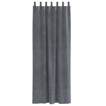 Zwarte Outdoorgordijnen 2 Stuks Super Lichtgrijs Fluweel Super Licht Grijs 140 x 245 cm met ophanglussen