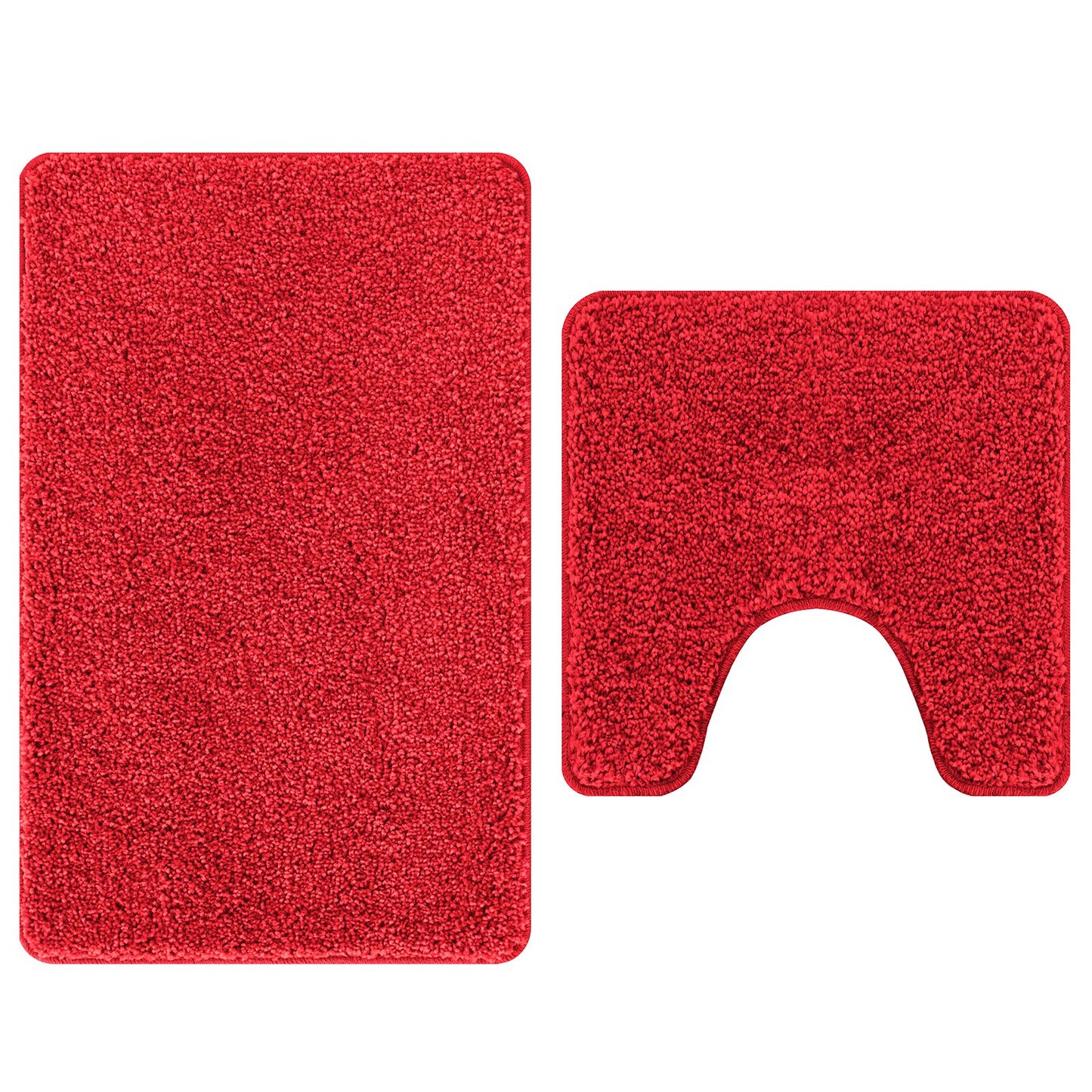2 Delige Badmat Set Polypropeen Antislip Rood
