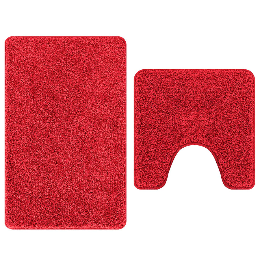 2 Delige Badmat Set Polypropeen Antislip Rood