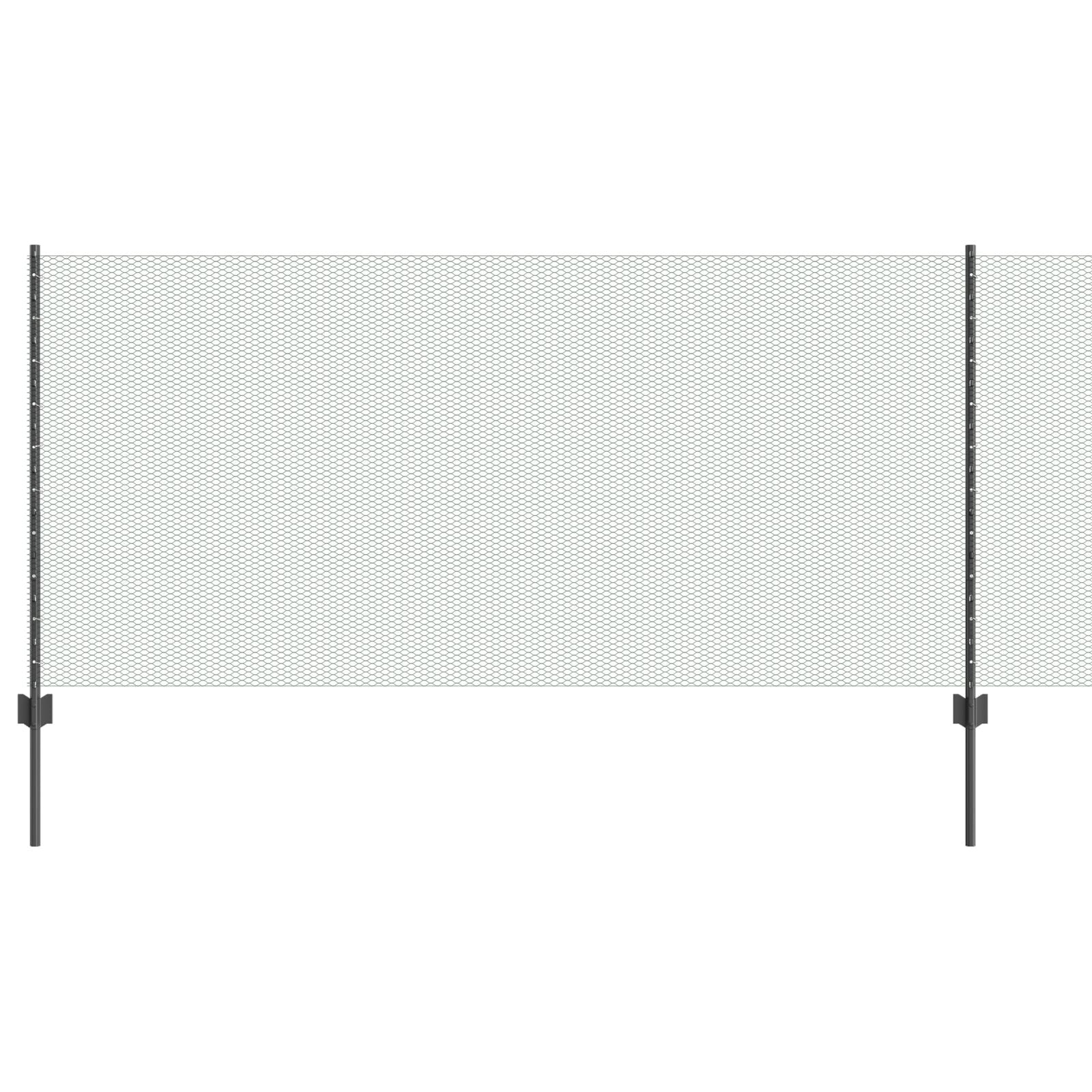 Tuinhekset Set Van 2 Grijs Metaal 25 X 1 M Duurzaam