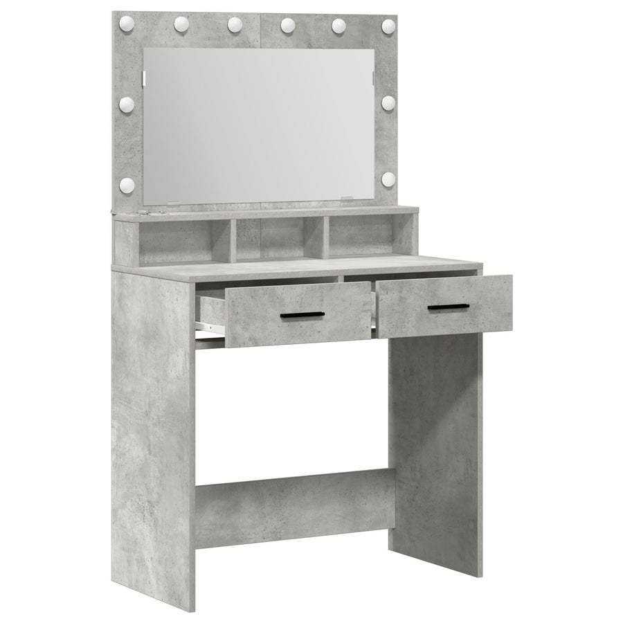 Kaptafel Met Led-Verlichting 79 x 41 x 135 cm Betonnen grijs
