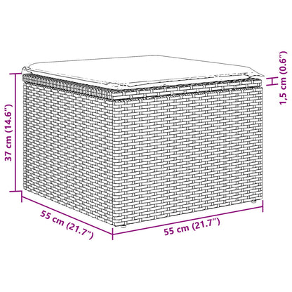 4-Delige Tuin Sofa Set Met Kussens Lichtgrijs Poly Rattan