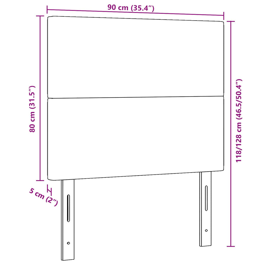 Hoofdbord Eenvoudig Ontwerp Katoen Velours Donkergrijs 90 cm Hoog hoofdbord