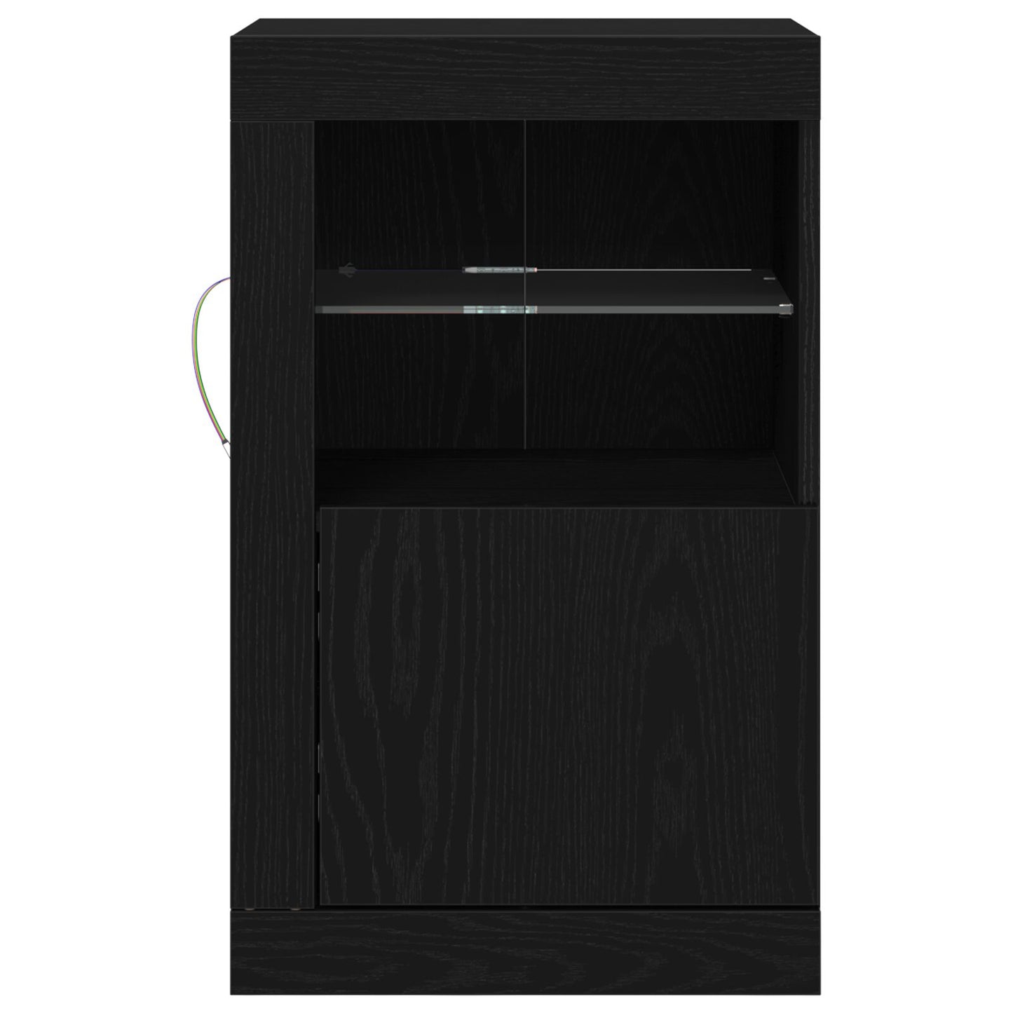 Tv-Meubel Met Led-Verlichting 41X37X67 Cm Zwart eiken
