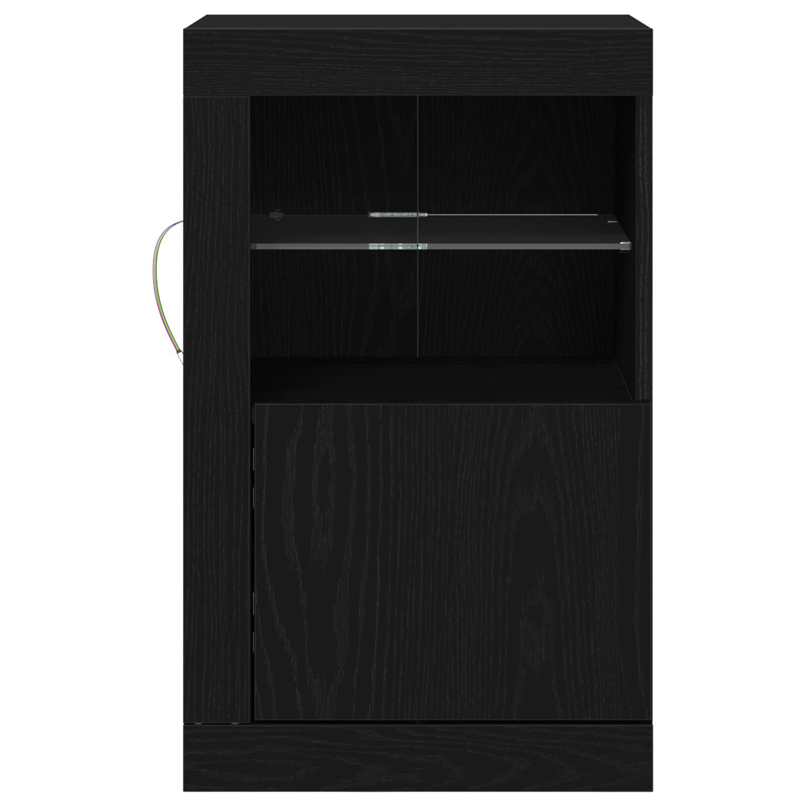 Tv-Meubel Met Led-Verlichting 41X37X67 Cm Zwart eiken