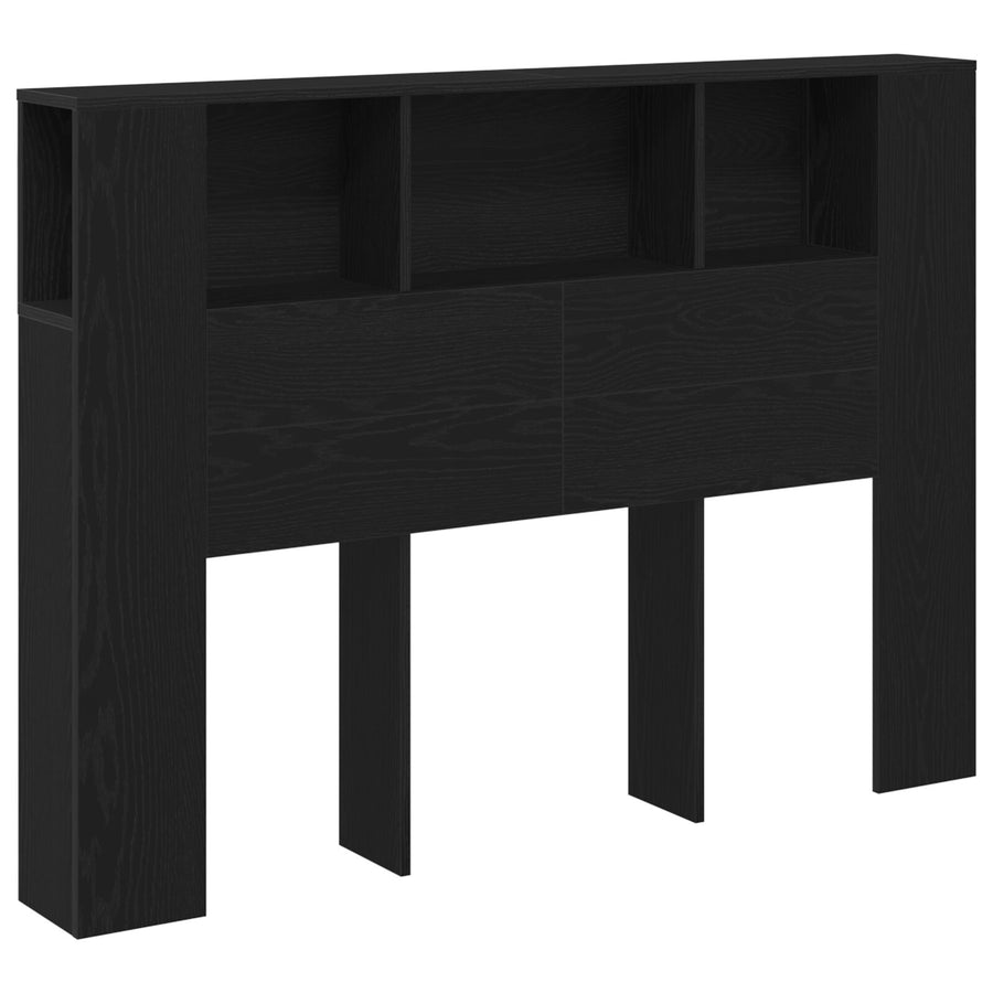 Zwarte Eikenhouten Hoofdbordkast - 140X19X104.5 Cm - Gemaakt Van Engineered Wood