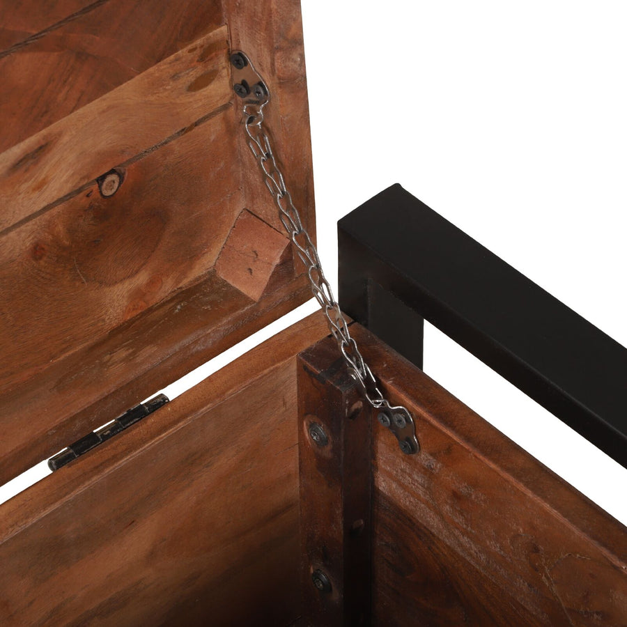 Opbergkisten 80X30X30Cm En Metaal 80 x 30 x 30 cm Massief gerecycled hout