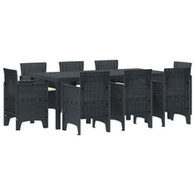 9-Delige Tuin Eetset Met Kussens Anthraciet Poly Rattan