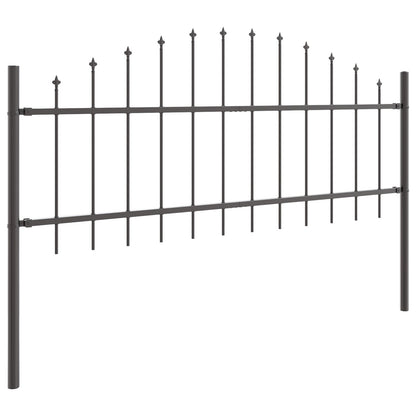 Tuinhek Met Hoepel Top 10,2X0,75 M Staal Grijs 10.2 m 50-75 cm