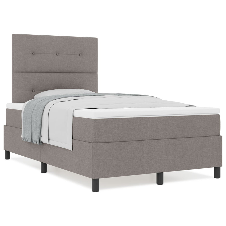 Boxspringbed Met Matras Stof Taupe 120 x 200 cm Geknoopte knopen