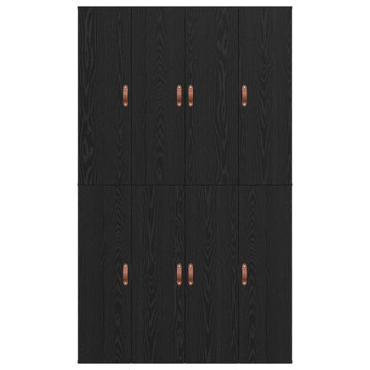 Bed Met Opslag Hout Standaard Tweepersoons Zwart Eiken 120 x 190 cm