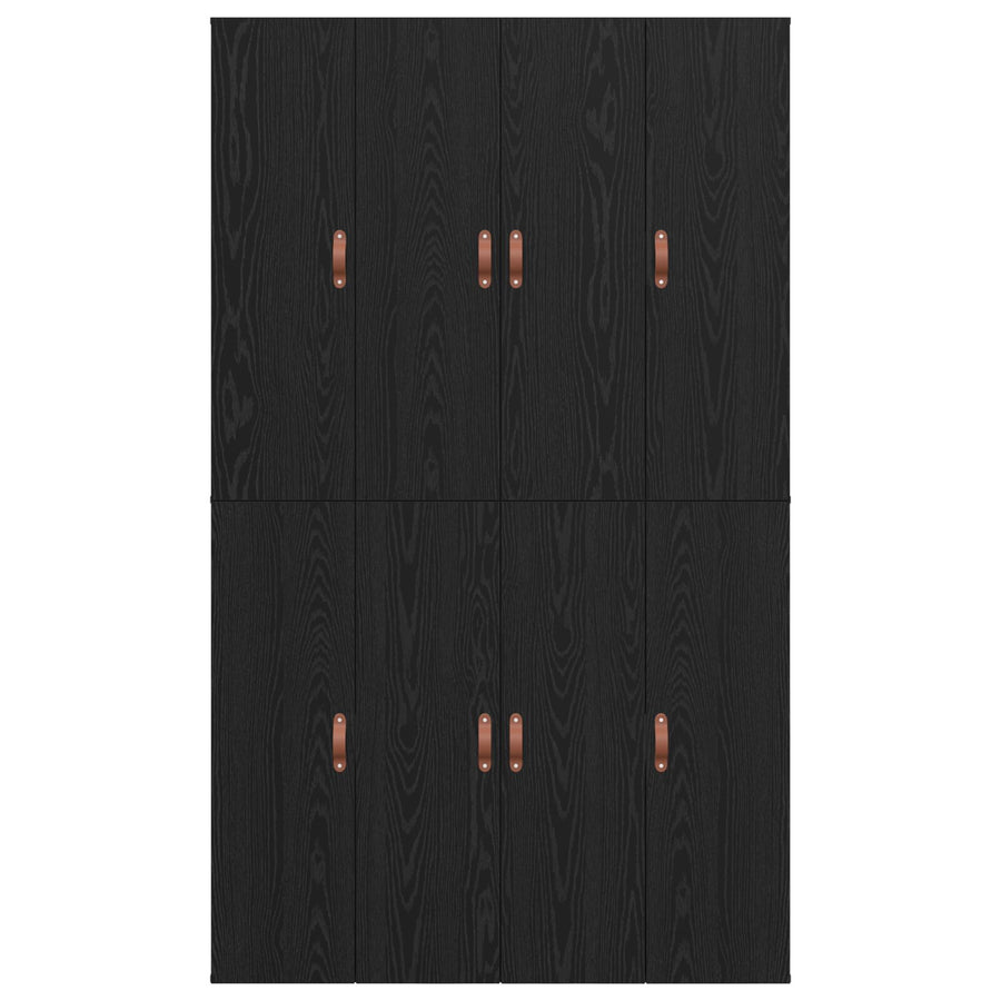 Bed Met Opslag Hout Standaard Tweepersoons Zwart Eiken 120 x 190 cm
