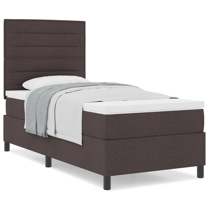 Veringsbed Met Matras Stof Donkerbruin 90 x 200 cm Lijnen ontwerp
